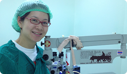 Dr Annabelle at the Thailand ear camp